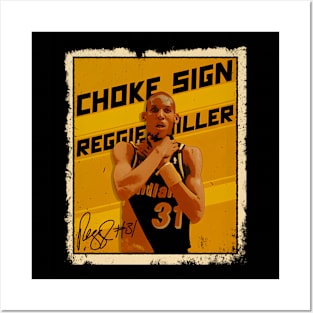 Reggie Miller Choke Sign Basketball Legend Signature 80S 90S Bootleg Rap Posters and Art